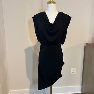 Little Black Dress -- Asymmetrical w Ruching - sz M